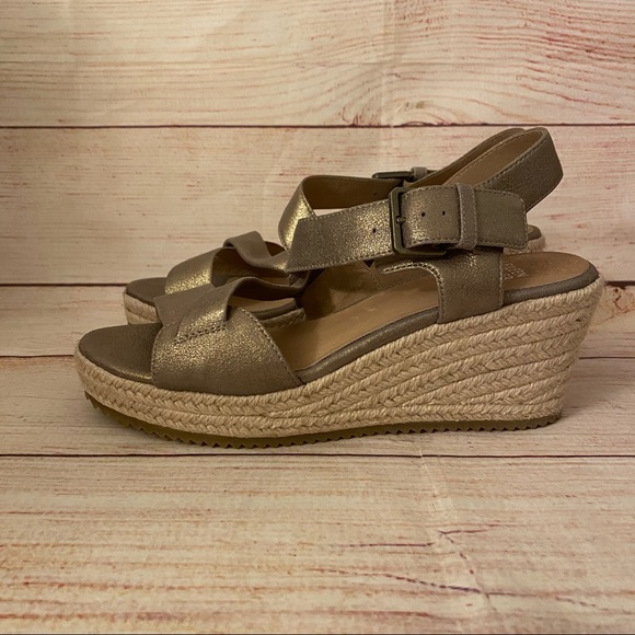Eileen Fisher Beckon Metallic Espadrille Wedges - Picture 5 of 9